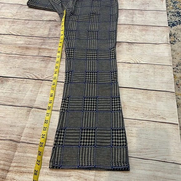 Urban Outfitters Casey pull on flare pant Houndstooth Black Tan Blue Size S - Picture 7 of 12